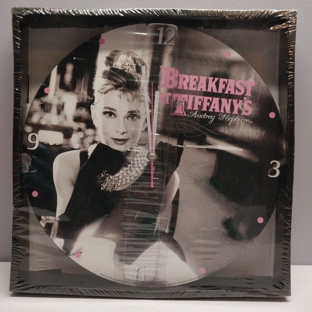 Audrey Hepburn Breakfast at Tiffany’s 13.5” Wall Clock Vandor Battery Operated